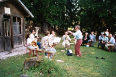 WP & Vienna Brass vor Gustav Mahlers Komponierhäuschen in Toblach, 1994, Foto: privat